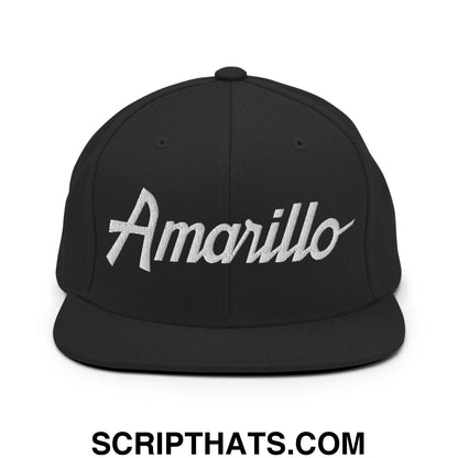 Amarillo Script Snapback Hat Black