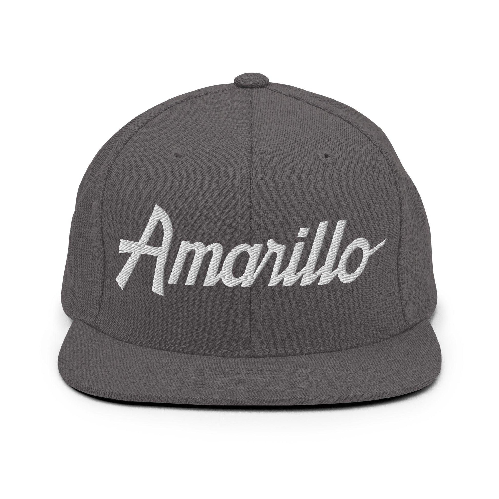 Amarillo Script Snapback Hat Dark Grey