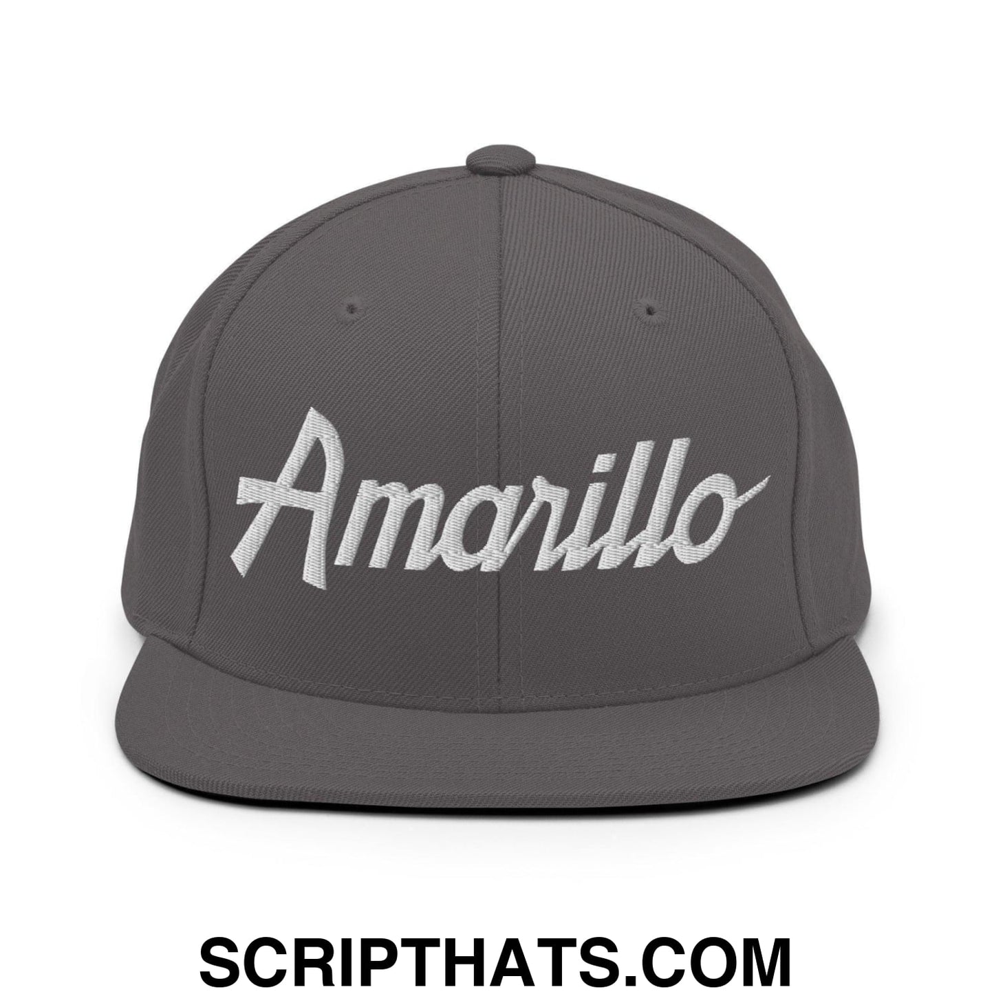 Amarillo Script Snapback Hat Dark Grey