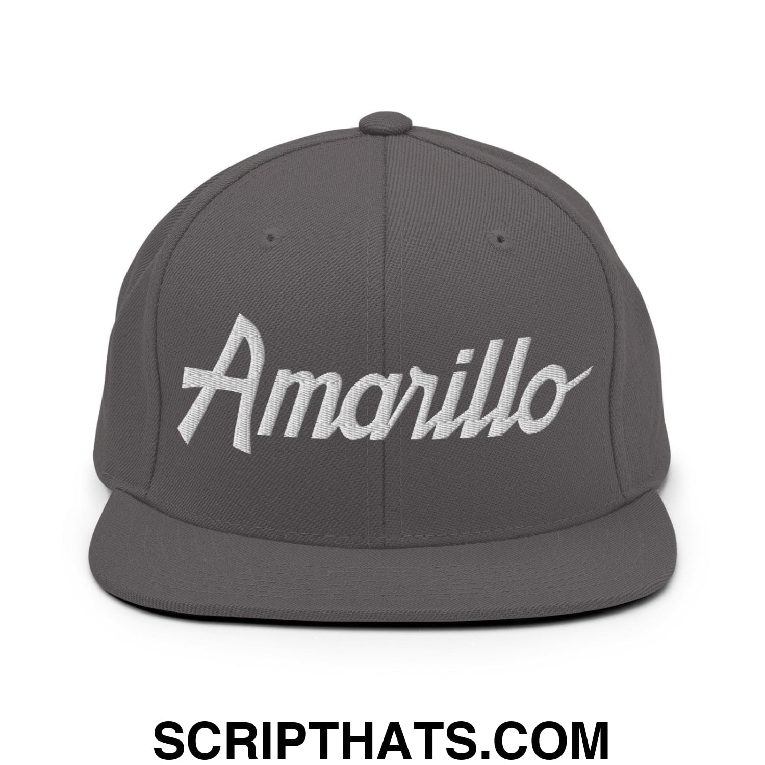 Amarillo Script Snapback Hat Dark Grey