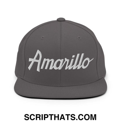 Amarillo Script Snapback Hat Dark Grey