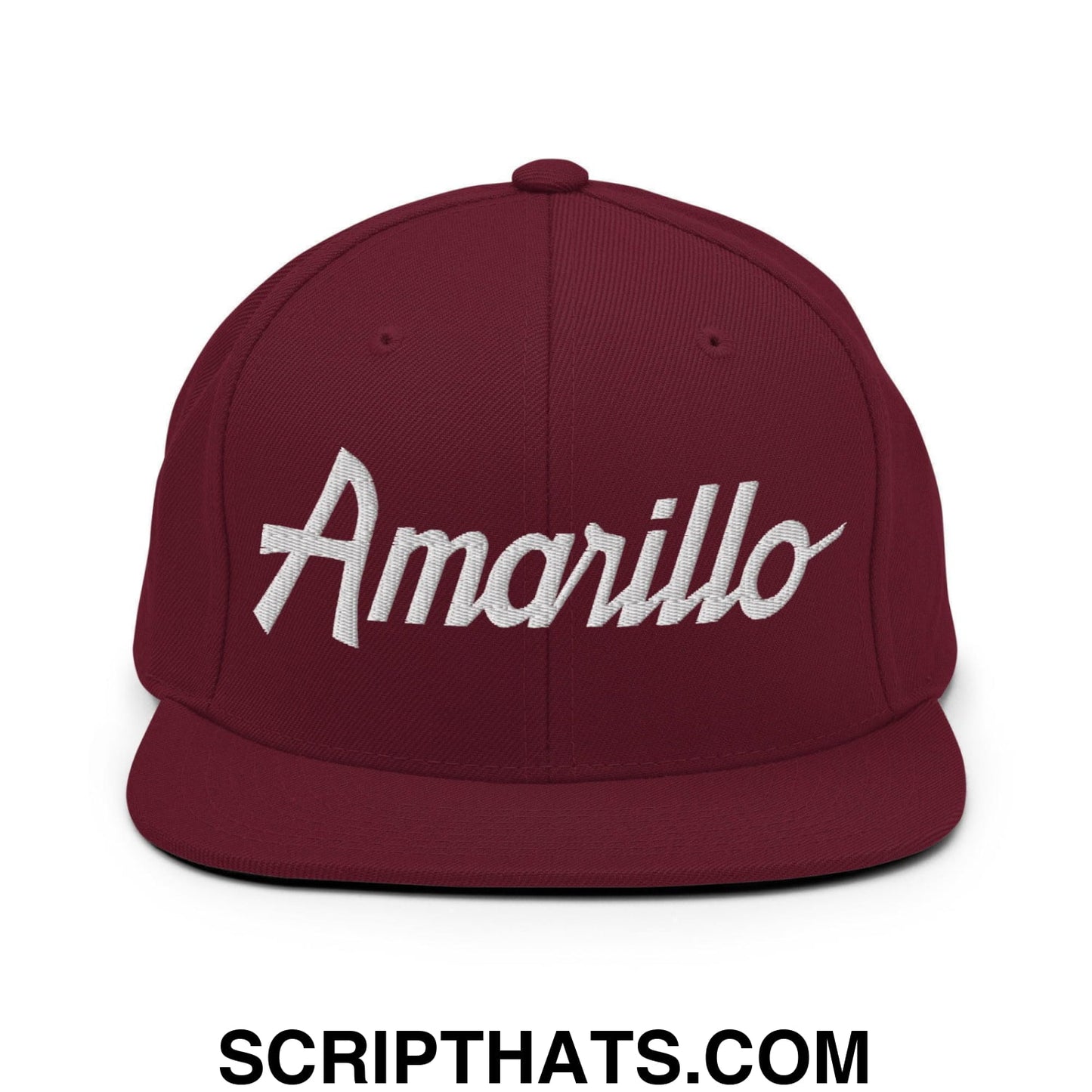 Amarillo Script Snapback Hat Maroon