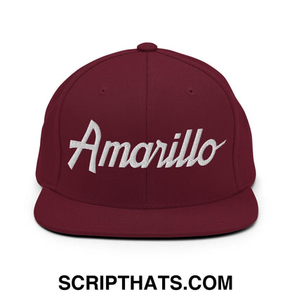 Amarillo Script Snapback Hat Maroon