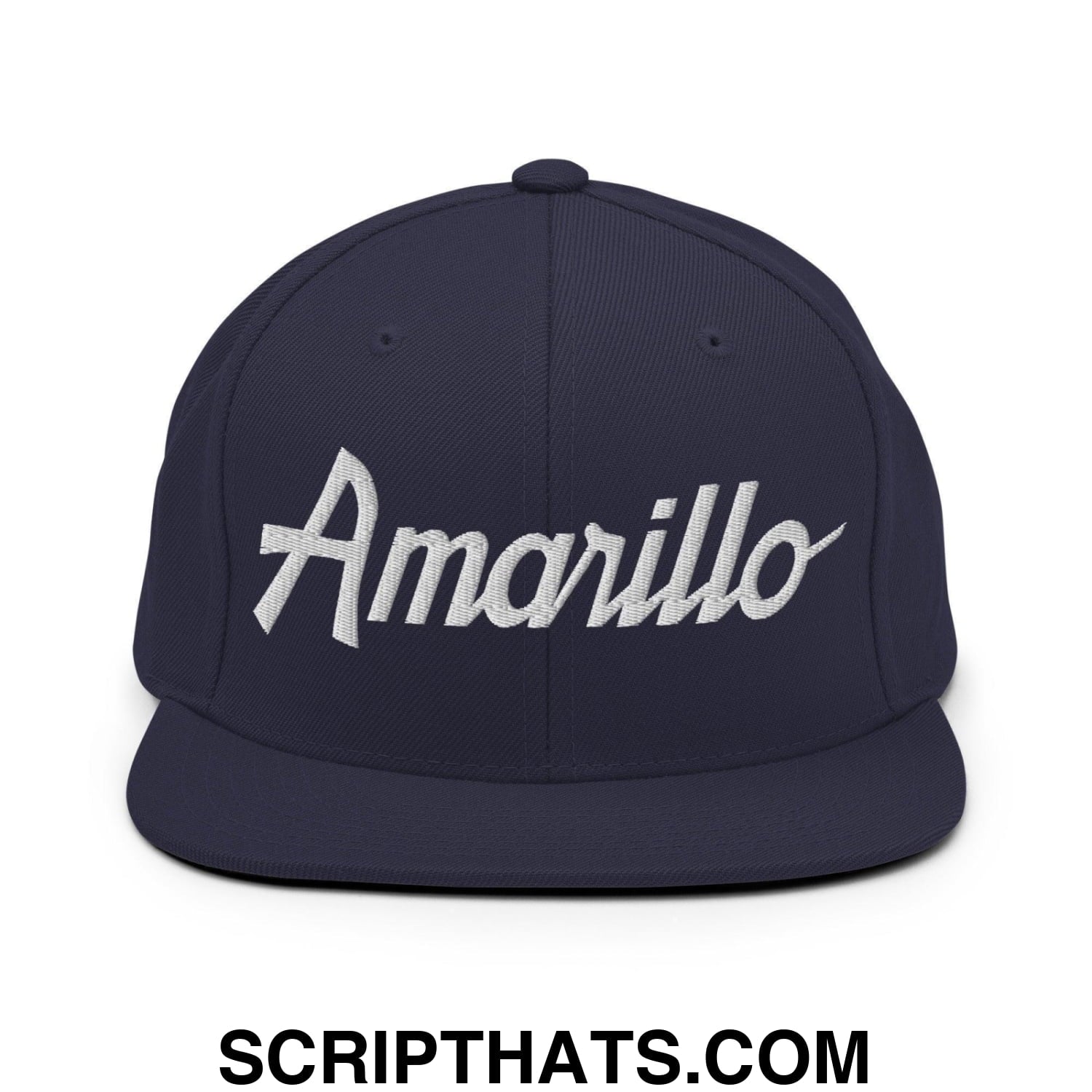 Amarillo Script Snapback Hat Navy