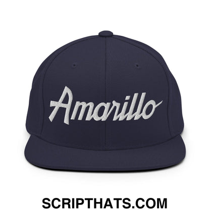 Amarillo Script Snapback Hat Navy
