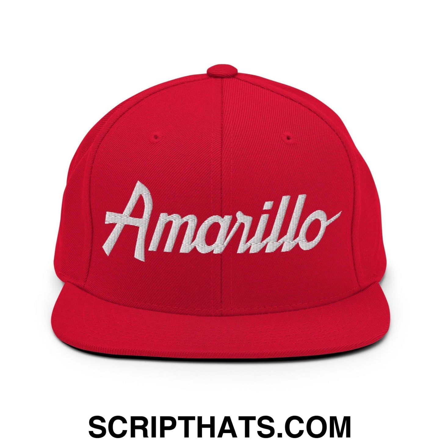 Amarillo Script Snapback Hat Red