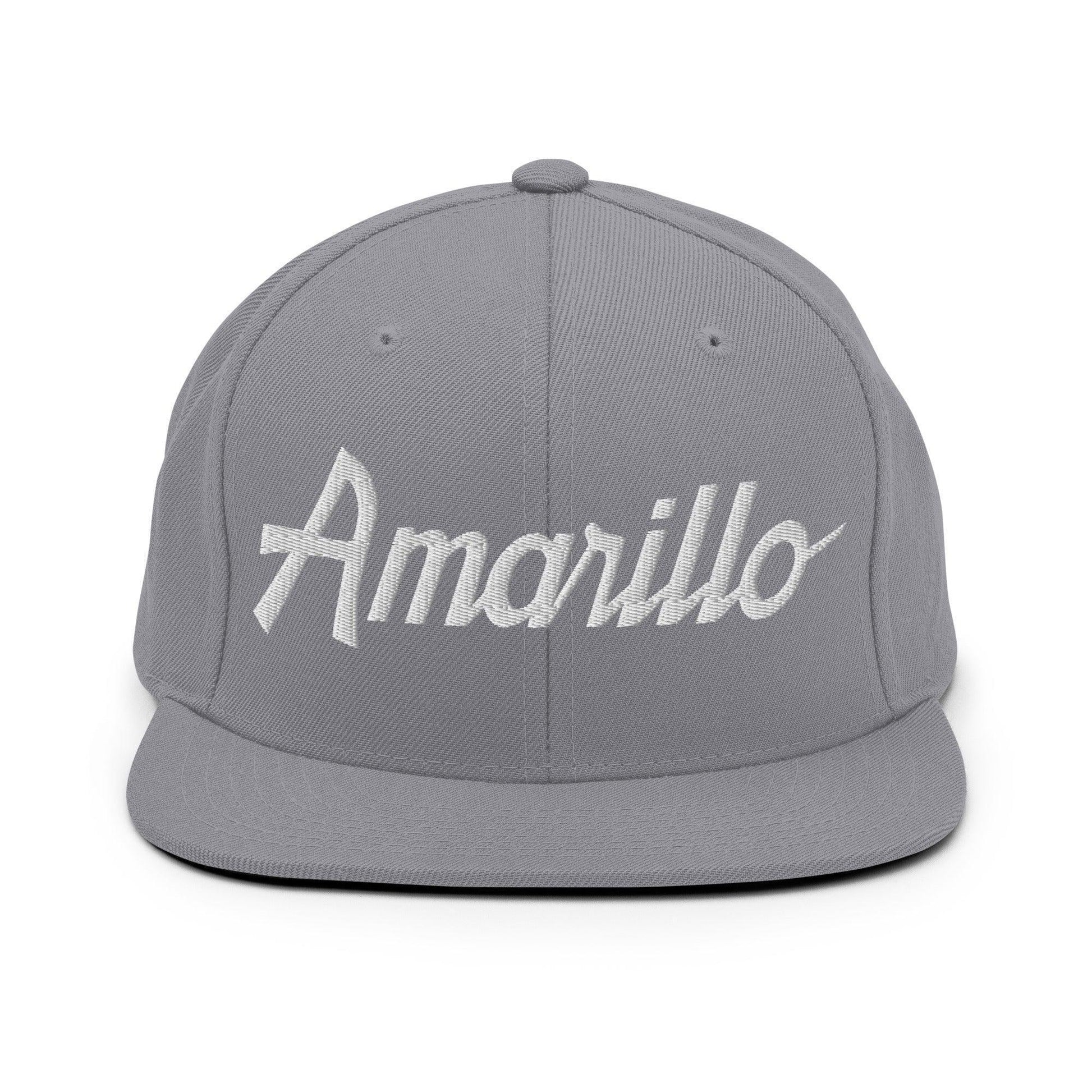 Amarillo Script Snapback Hat Silver