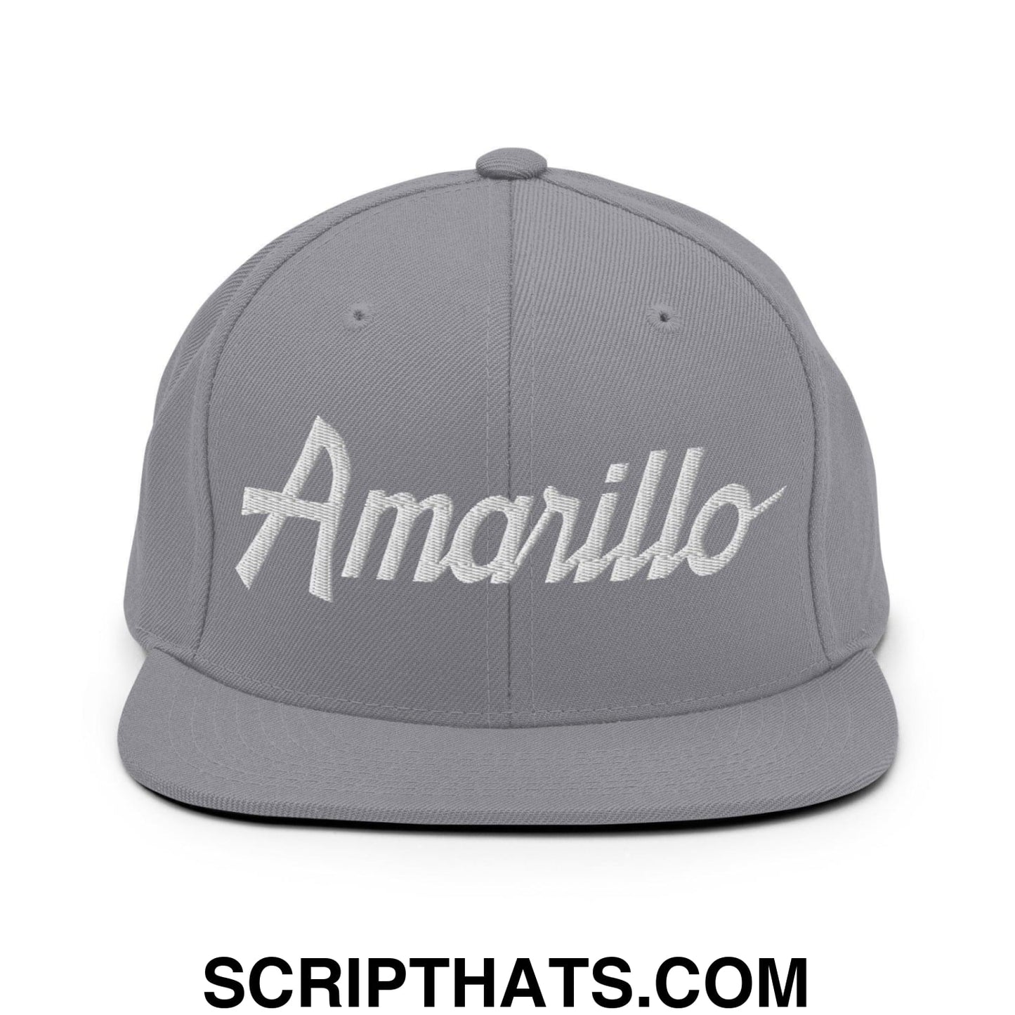 Amarillo Script Snapback Hat Silver