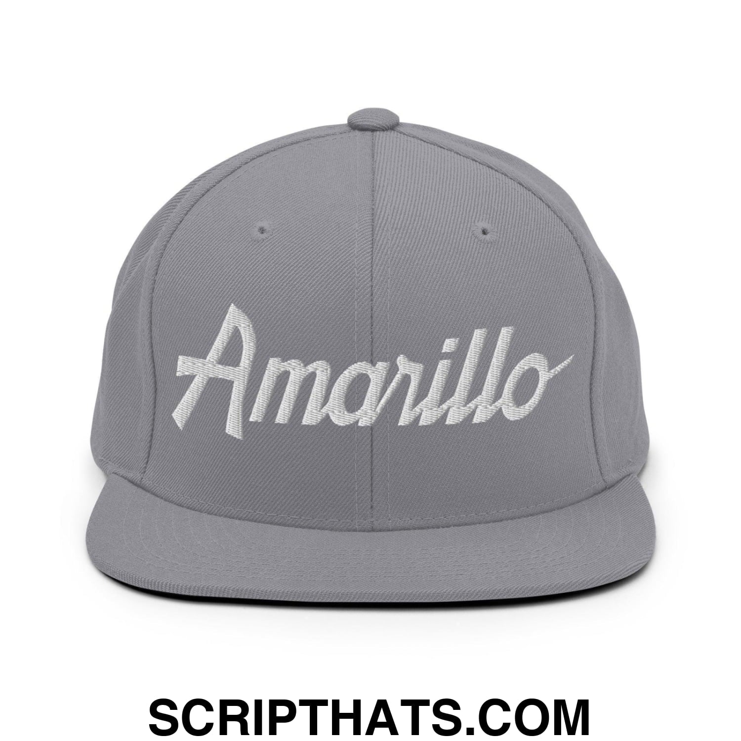 Amarillo Script Snapback Hat Silver