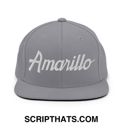 Amarillo Script Snapback Hat Silver