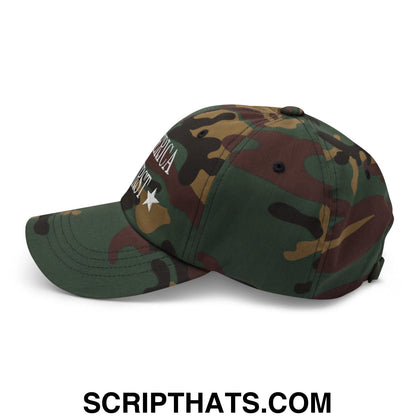 America First Embroidered Unstructured Dad Hat Green Camo