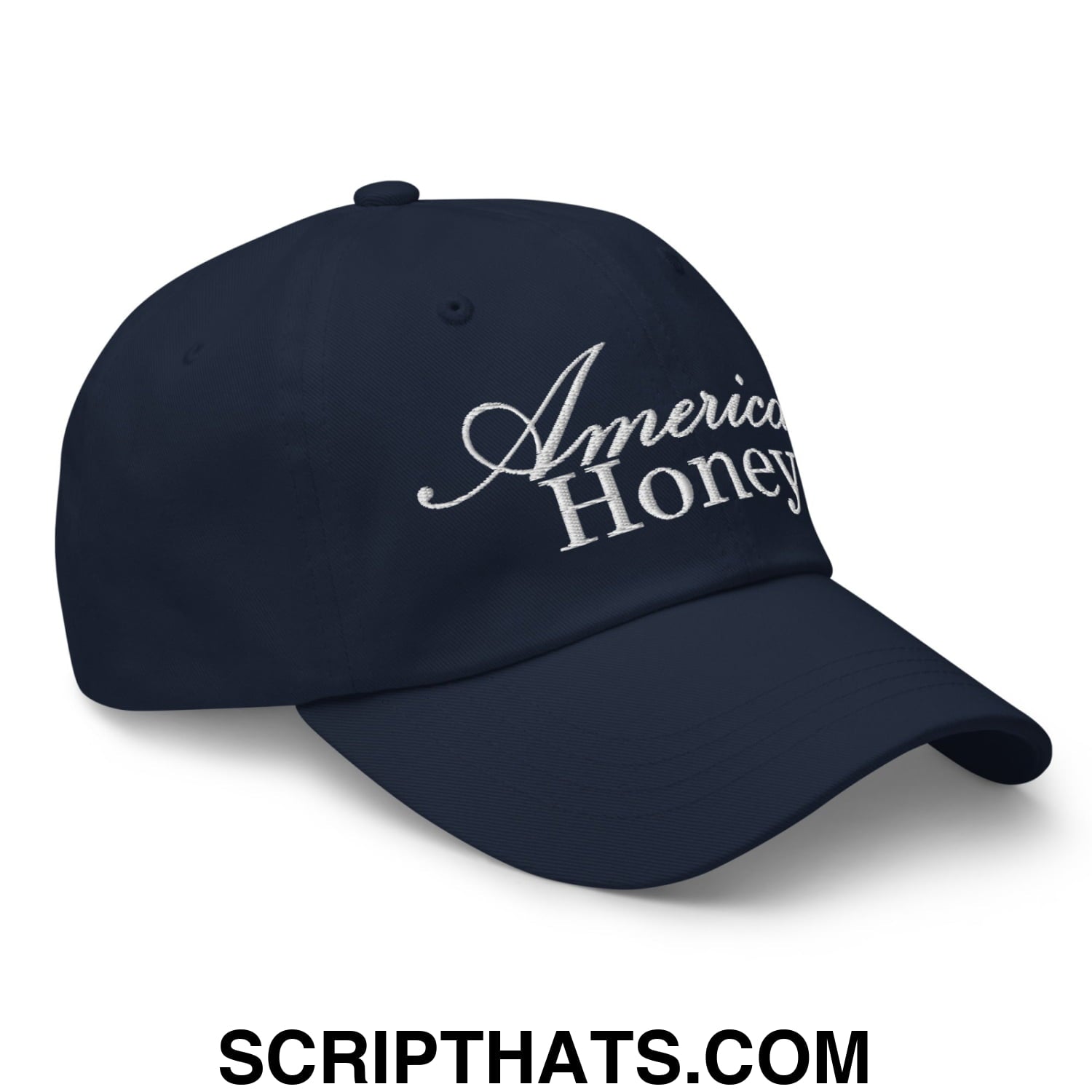 American Honey Embroidered Unstructured Dad Hat Navy
