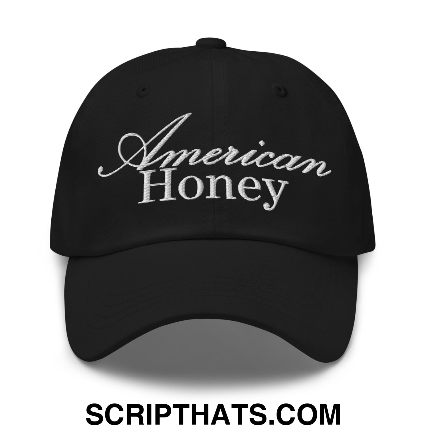 American Honey Embroidered Unstructured Dad Hat Black