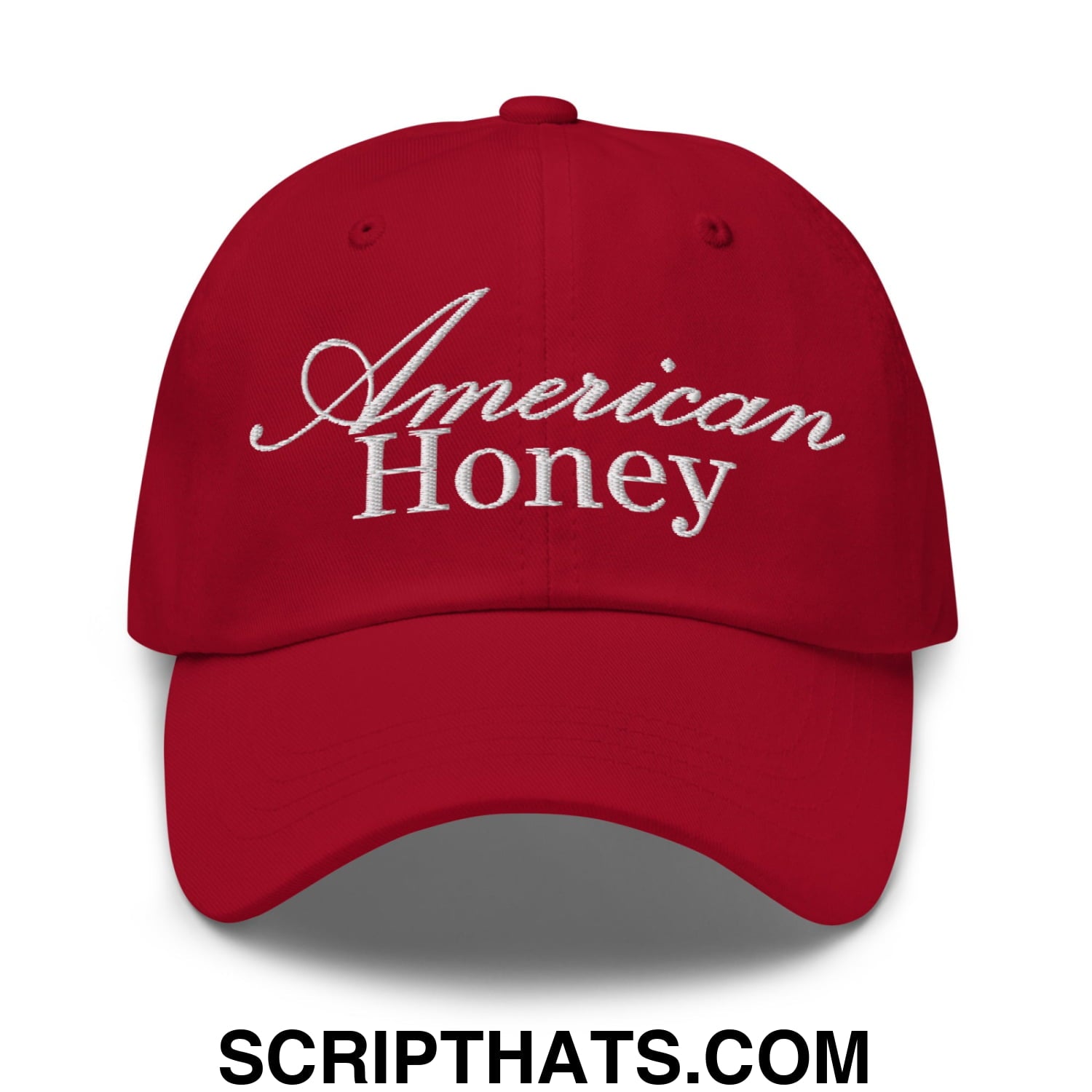 American Honey Embroidered Unstructured Dad Hat Cranberry