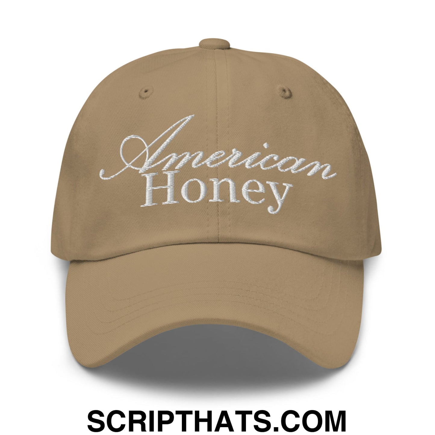 American Honey Embroidered Unstructured Dad Hat Khaki