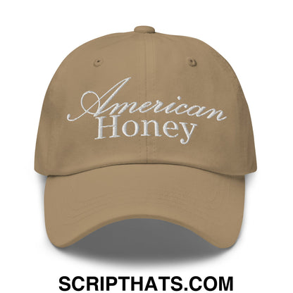 American Honey Embroidered Unstructured Dad Hat Khaki