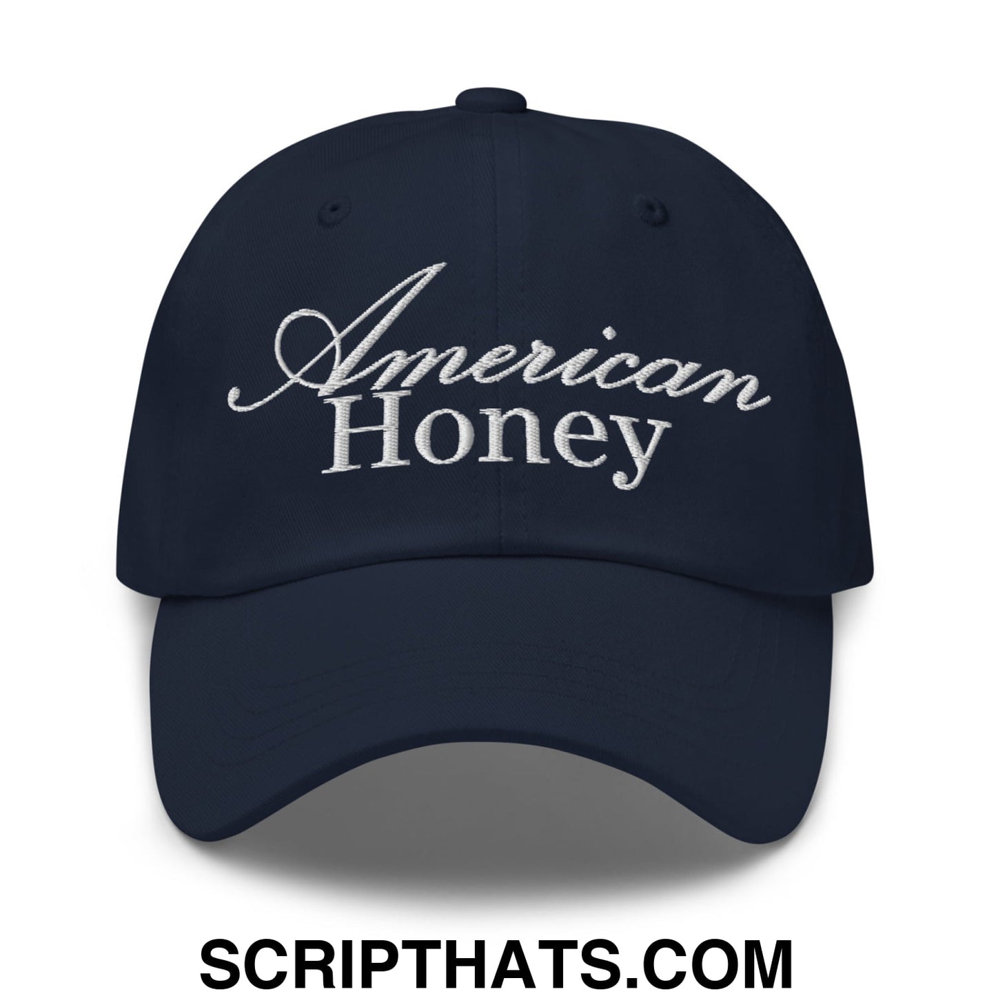 American Honey Embroidered Unstructured Dad Hat Navy