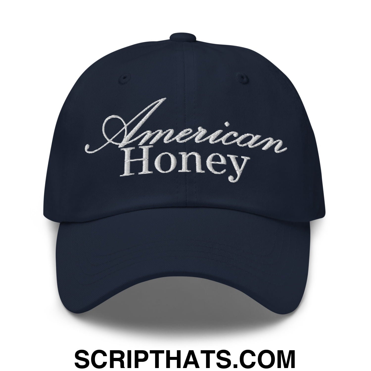 American Honey Embroidered Unstructured Dad Hat Navy