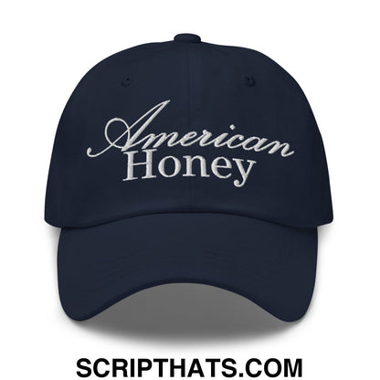American Honey Embroidered Unstructured Dad Hat Navy