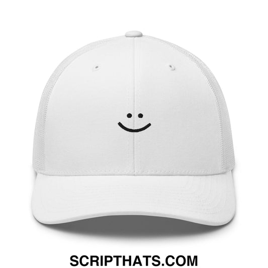Amy Yang Smiley Face Golf Retro Trucker Hat White