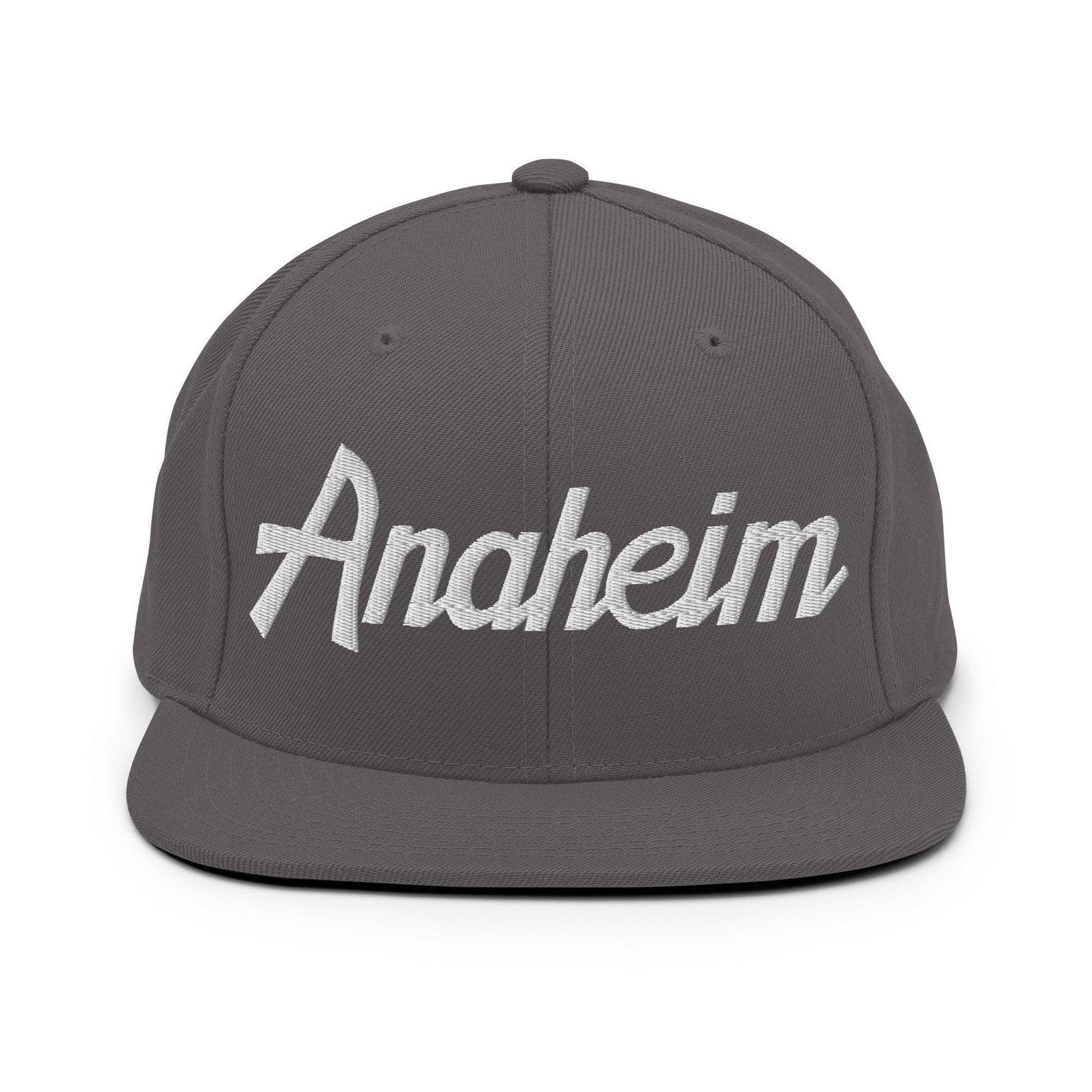 Anaheim Script Snapback Hat Dark Grey