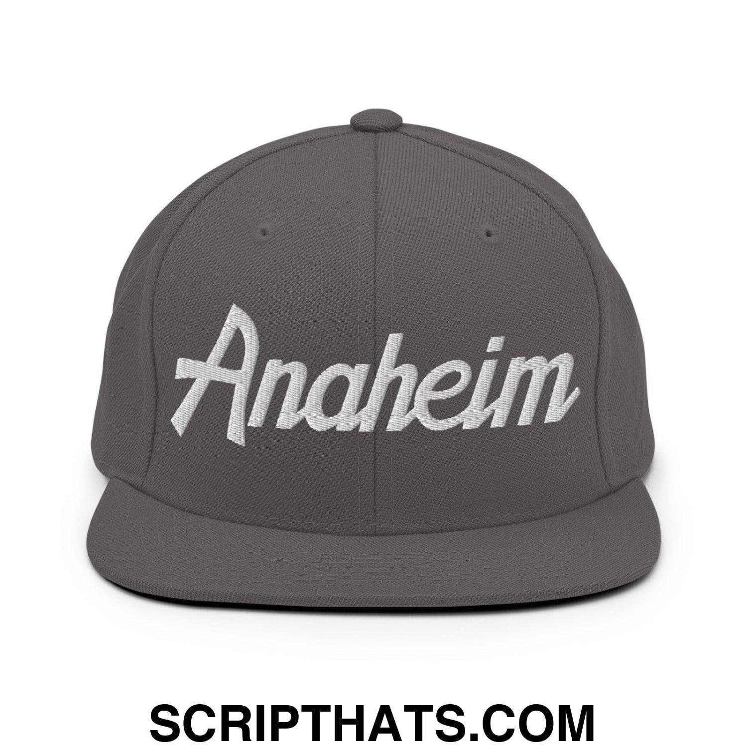 Anaheim Script Snapback Hat Dark Grey