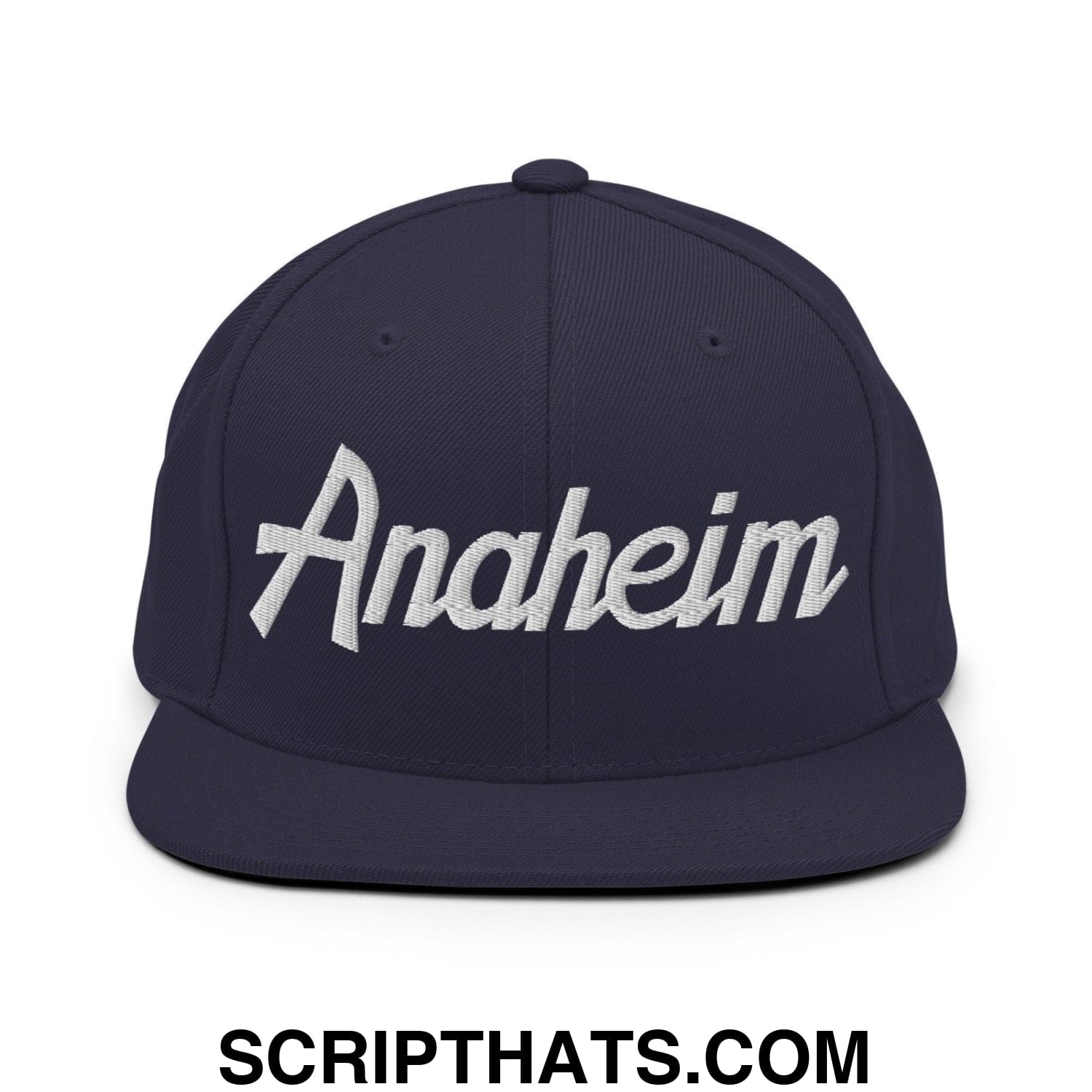 Anaheim Script Snapback Hat Navy