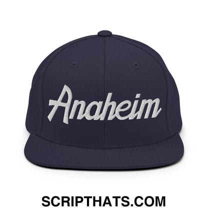 Anaheim Script Snapback Hat Navy