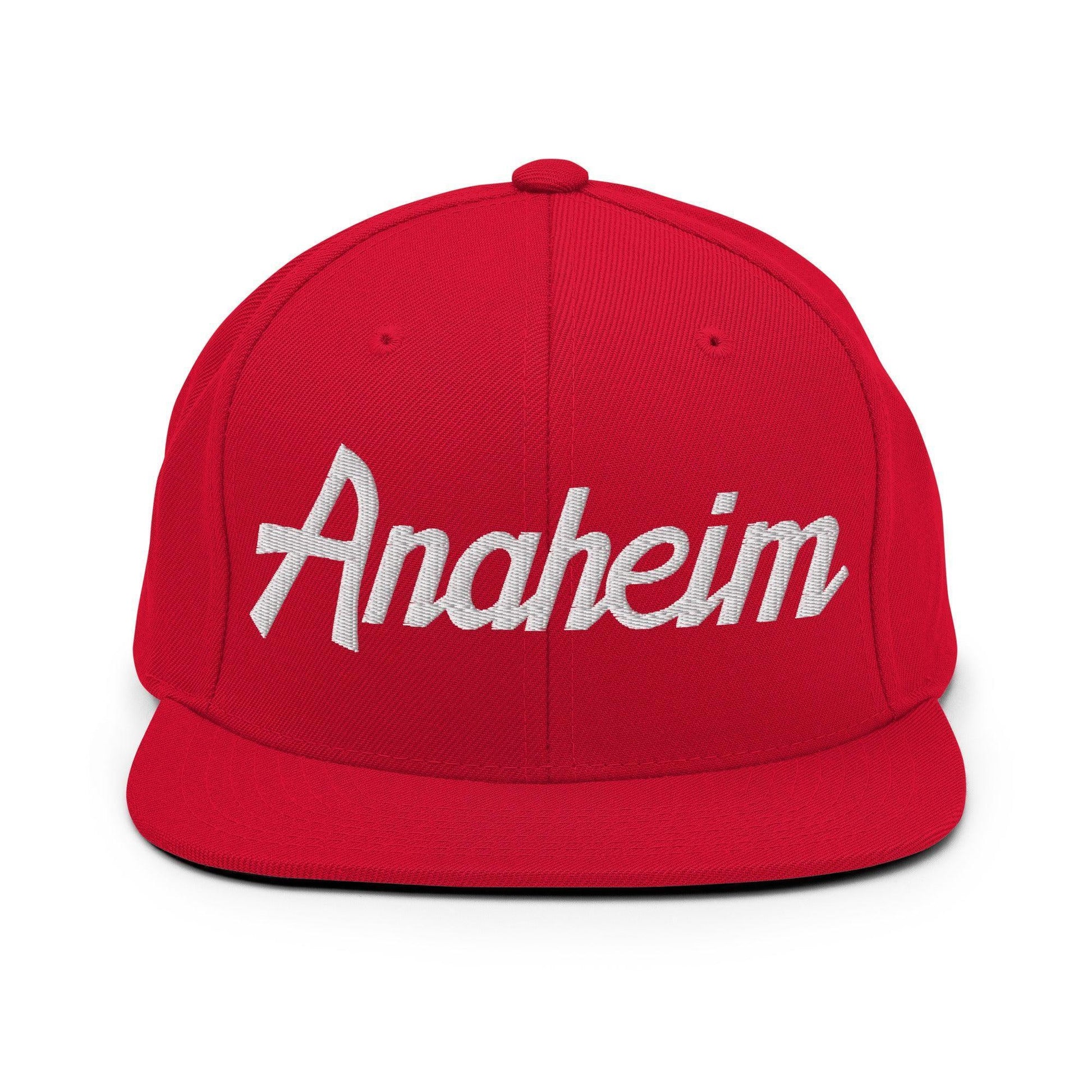 Anaheim Script Snapback Hat Red