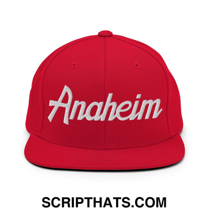 Anaheim Script Snapback Hat Red