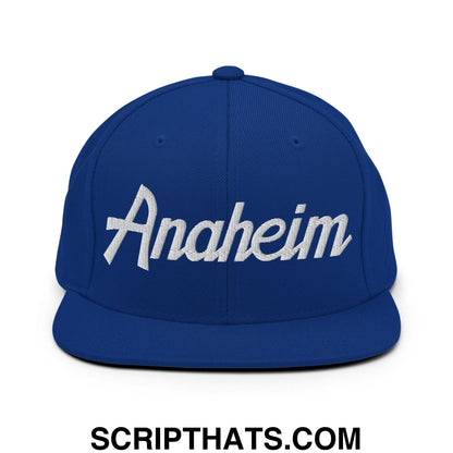 Anaheim Script Snapback Hat Royal Blue