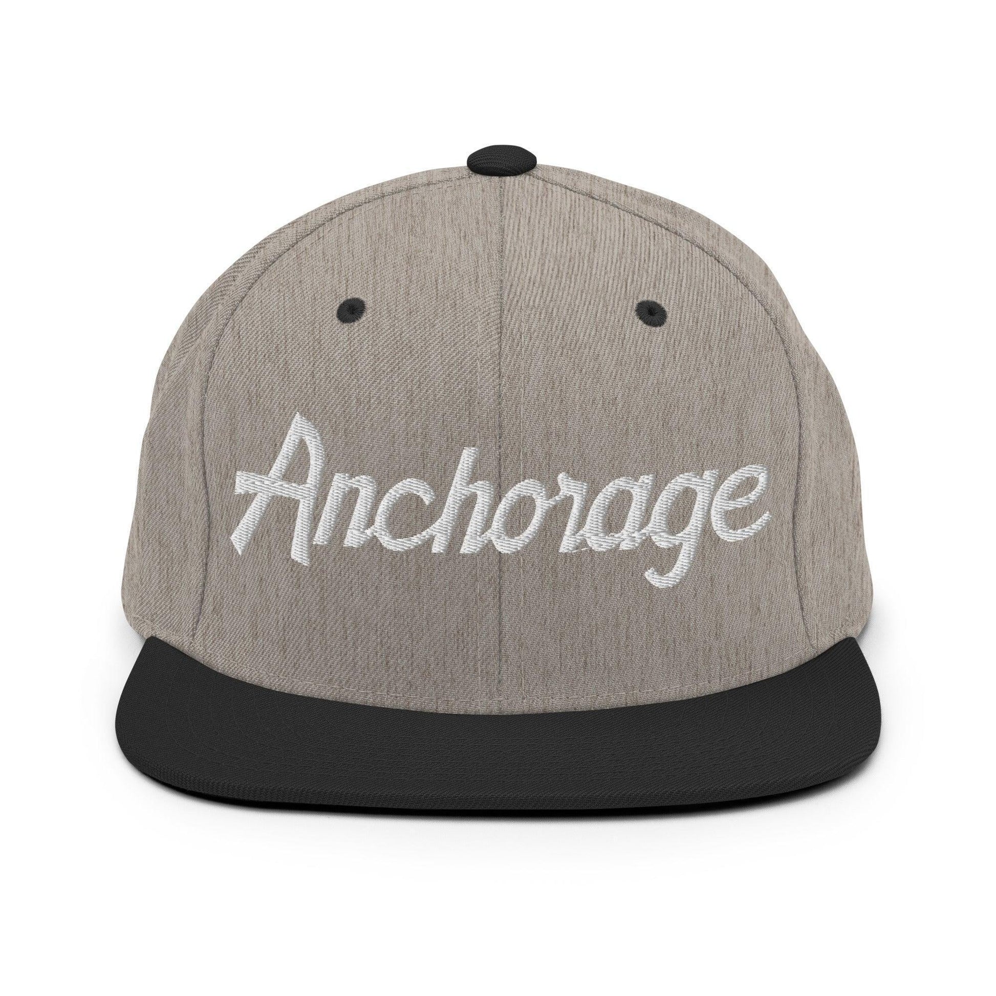 Anchorage Script Snapback Hat Heather/Black