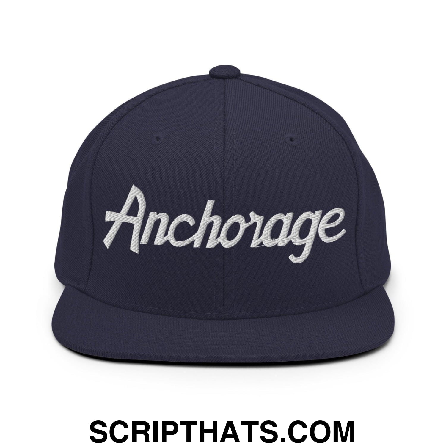 Anchorage Script Snapback Hat Navy