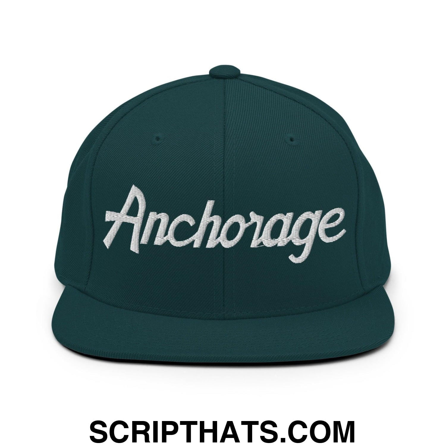 Anchorage Script Snapback Hat Spruce