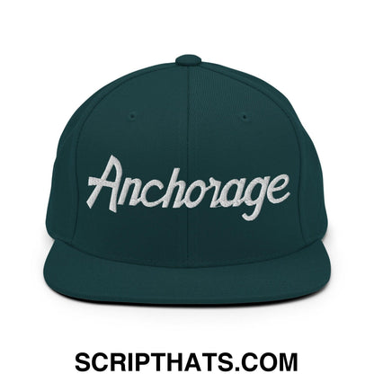 Anchorage Script Snapback Hat Spruce