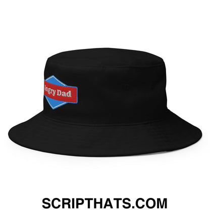 Angry Dad Embroidered Bucket Hat Black