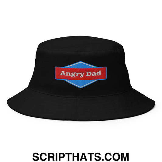Angry Dad Embroidered Bucket Hat Black