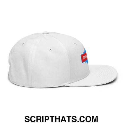 Angry Dad Embroidered Flat Brim Bill Snapback Hat White
