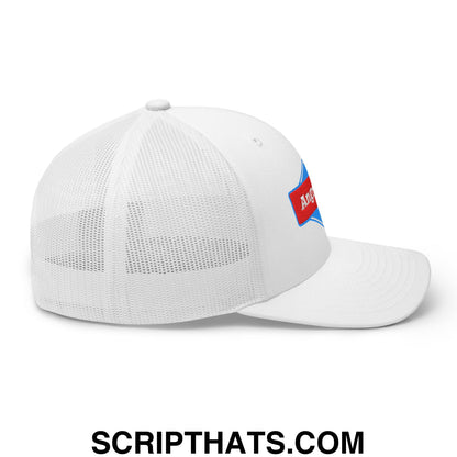 Angry Dad Embroidered Mesh Trucker Hat White