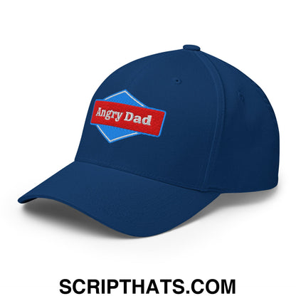 Angry Dad Embroidered Stretch Fit Golf Hat Royal Blue