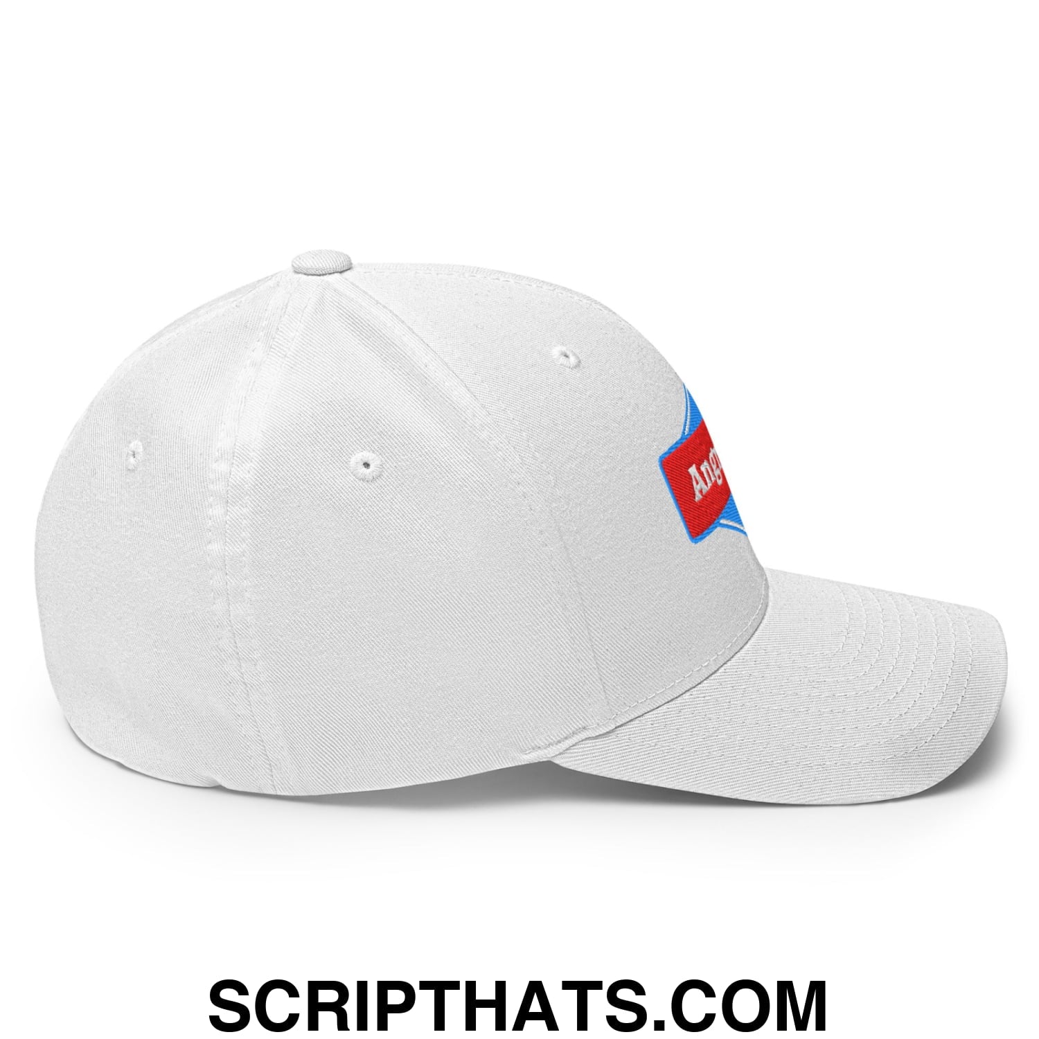 Angry Dad Embroidered Stretch Fit Golf Hat White