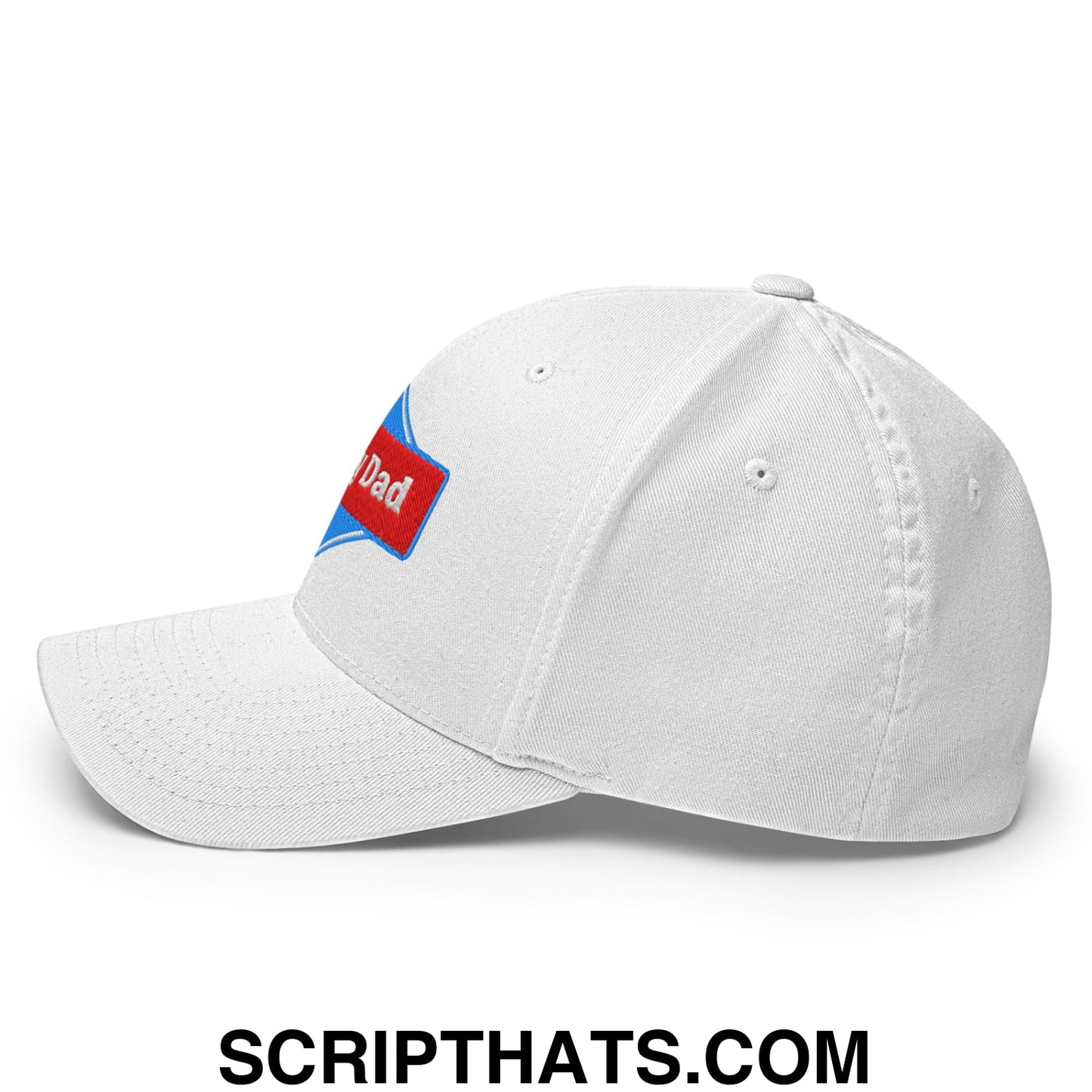 Angry Dad Embroidered Stretch Fit Golf Hat White