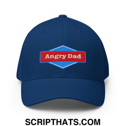 Angry Dad Embroidered Stretch Fit Golf Hat Royal Blue