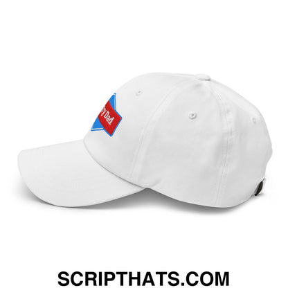 Angry Dad Embroidered Unstructured Dad Hat White