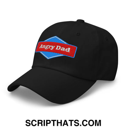 Angry Dad Embroidered Unstructured Dad Hat Black