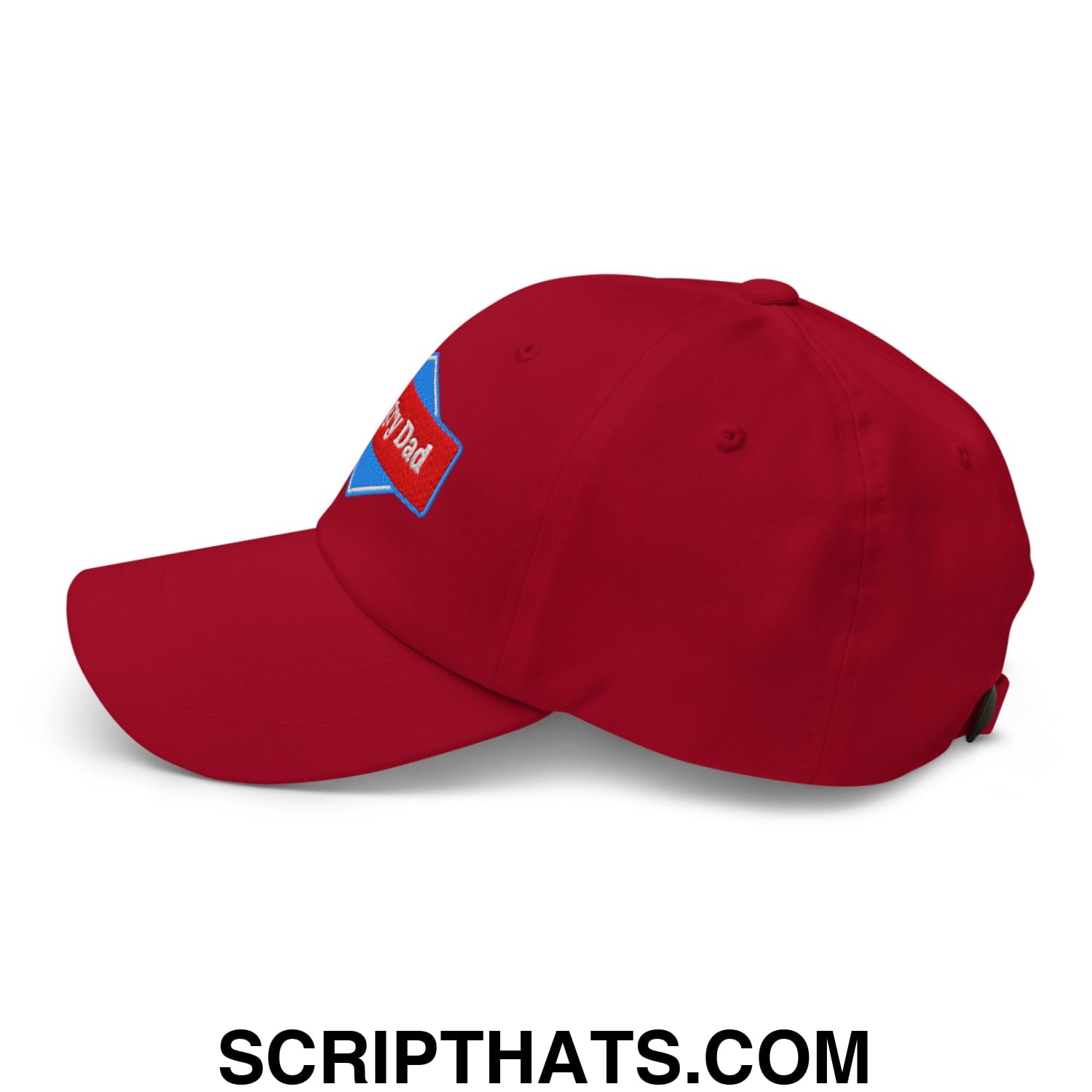 Angry Dad Embroidered Unstructured Dad Hat Cranberry
