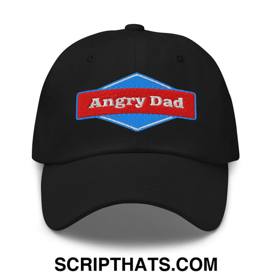 Angry Dad Embroidered Unstructured Dad Hat Black