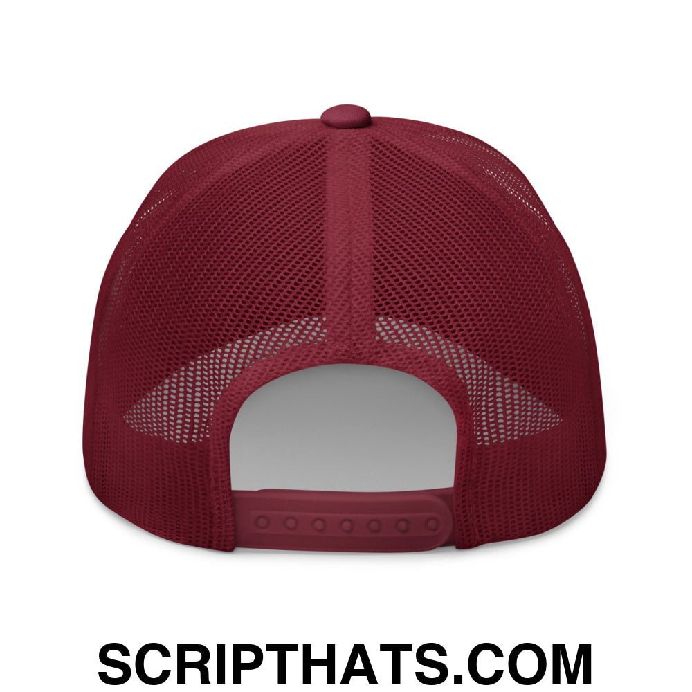 Anti-Fascism is Patriotism Embroidered Mesh Trucker Hat Cranberry