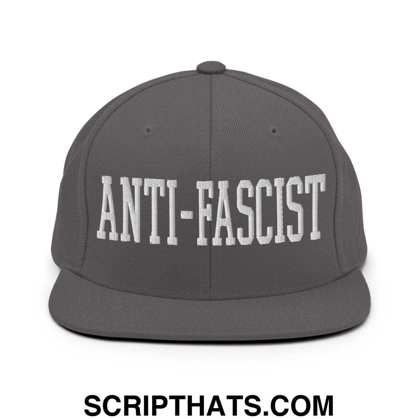 Anti-Fascist Block Snapback Hat Dark Grey