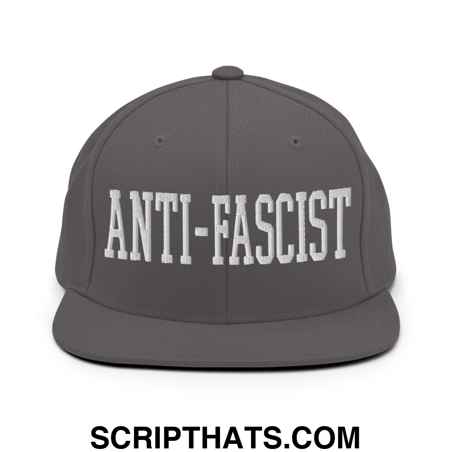 Anti-Fascist Block Snapback Hat Dark Grey